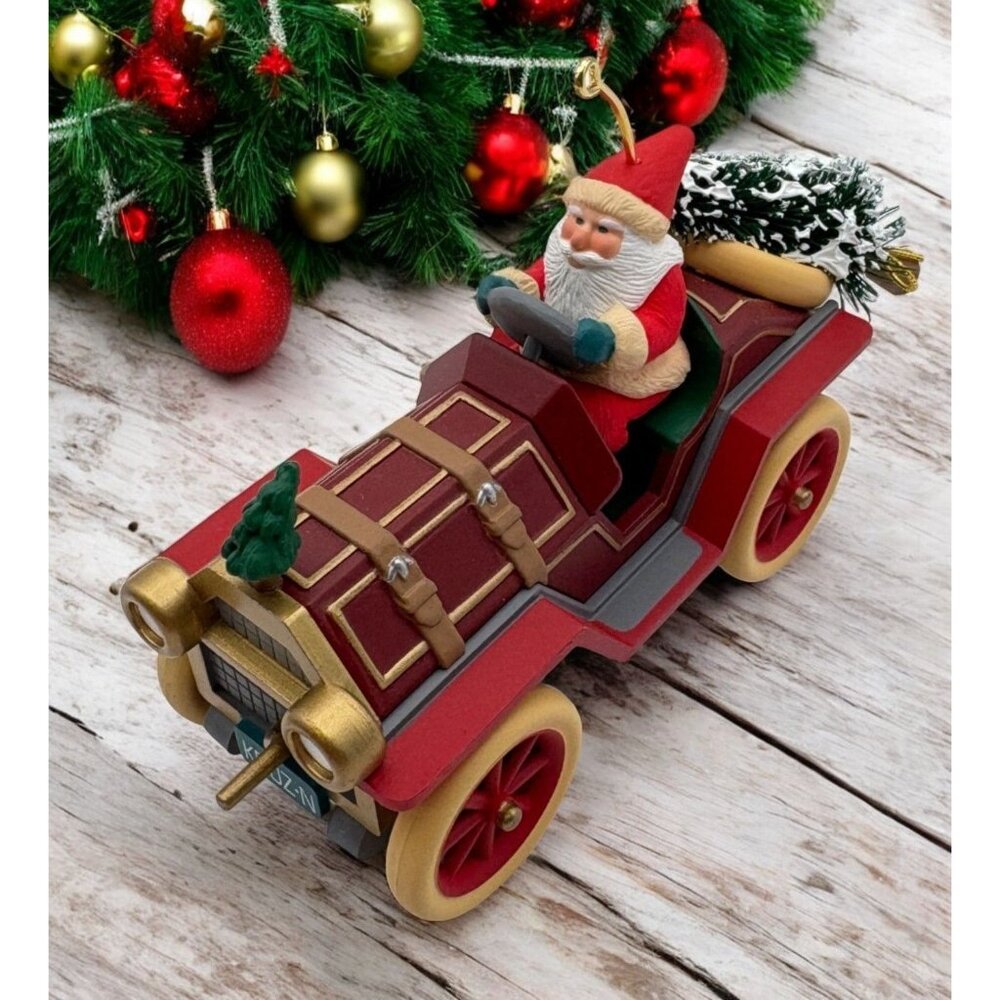 Hallmark Keepsake Santa's Roadster Car Christmas Ornament 1995 Here Comes Santa